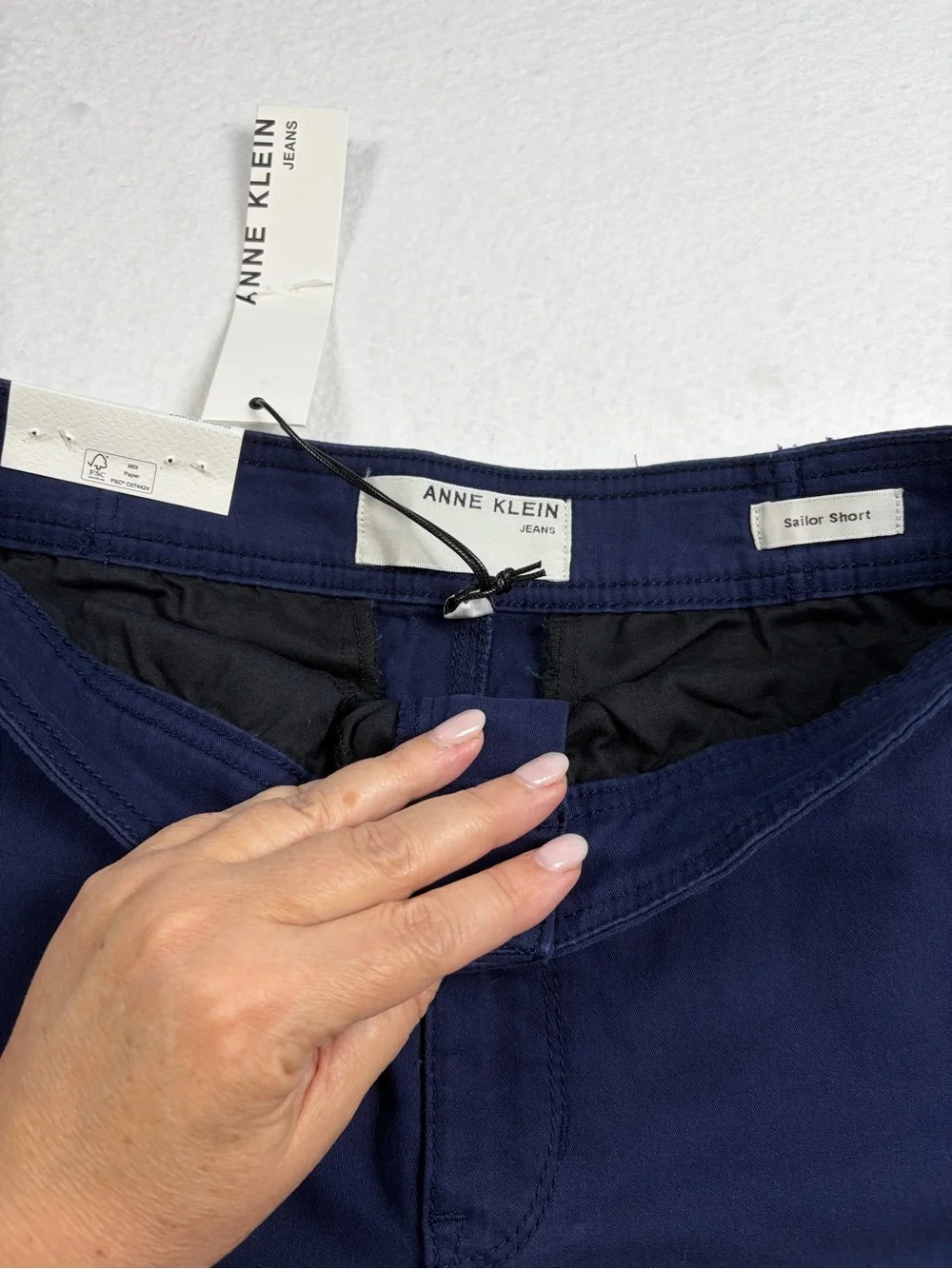 Anne Klein Navy sailor‎ Shorts with Gold Button Details